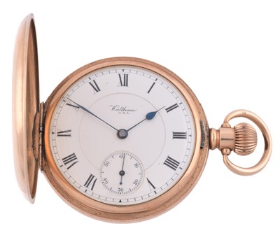 Lot 267 - A Gold Plated Half Hunter Pocket Watch by Waltham, U.S.A.