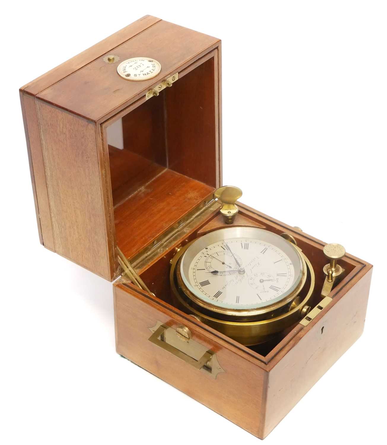 Lot Two day marine Chronometer, the dial signed...
