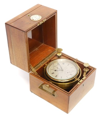 Lot Two day marine Chronometer, the dial signed...