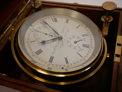 Lot Two day marine Chronometer, the dial signed...