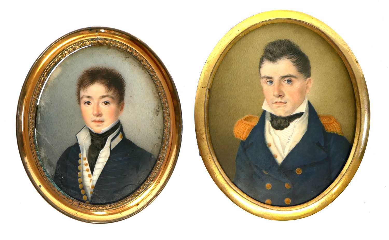 Lot Two portrait miniatures of Commander George...