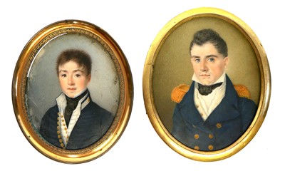 Lot Two portrait miniatures of Commander George...