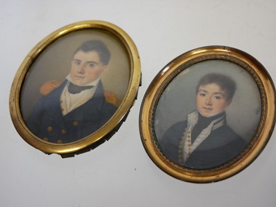 Lot Two portrait miniatures of Commander George...