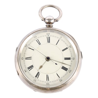 Lot 230 - A Victorian Silver Chronograph Pocket Watch