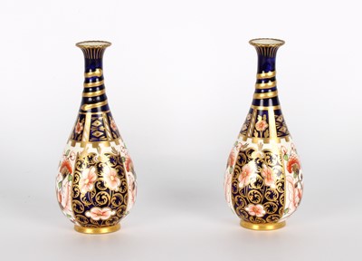 Lot A Pair of Royal Crown Derby "Imari" Bud Vases