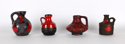 Lot 55 - Four West German 'Fat Lava' Pottery Jugs or Pitchers