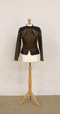 Lot 297 - Barbour Brown and Black 'Somerset Waxy Jacket'