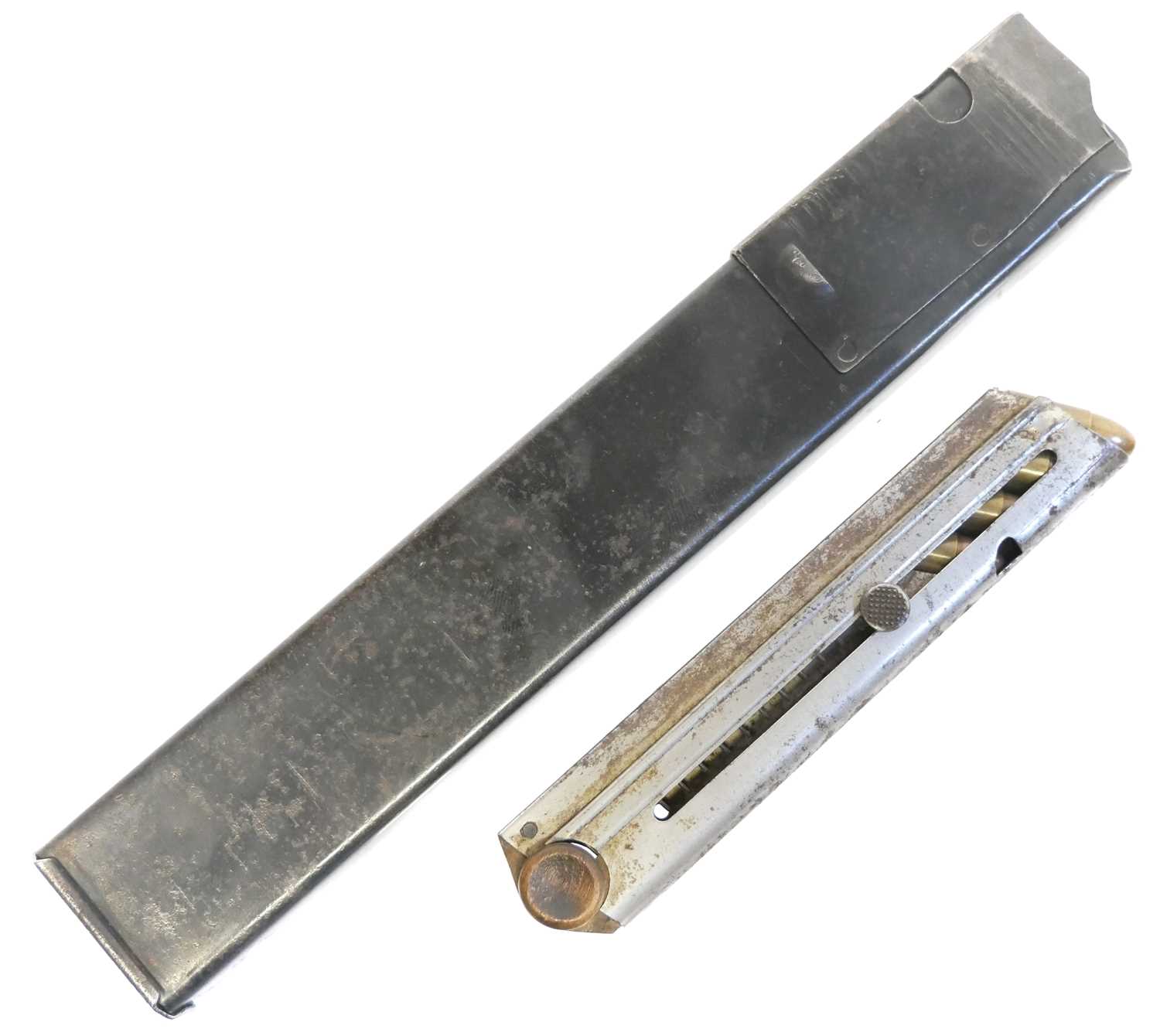 Lot Luger P08 magazine with wood base numbered...