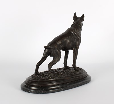Lot A Patinated Bronze French Bulldog Figure After Pierre-Jules Mêne