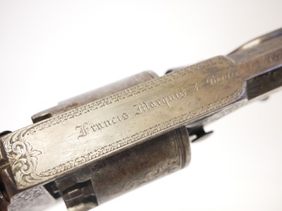 Lot Engraved .54 bore Tranter percussion revolver,...