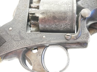 Lot Engraved .54 bore Tranter percussion revolver,...