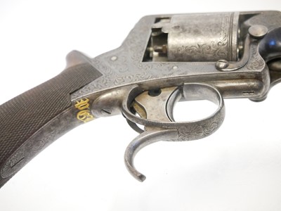 Lot Engraved .54 bore Tranter percussion revolver,...