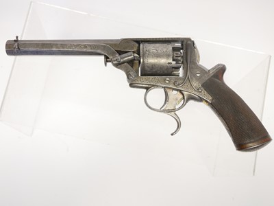 Lot Engraved .54 bore Tranter percussion revolver,...