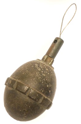 Lot Inert German WWI era egg grenade, moulded with...