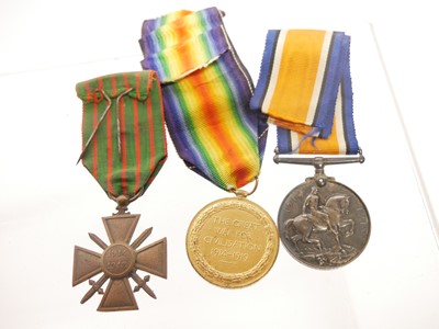 Lot Pair of WWI medals for Cpl. J.A. Place, Essex...