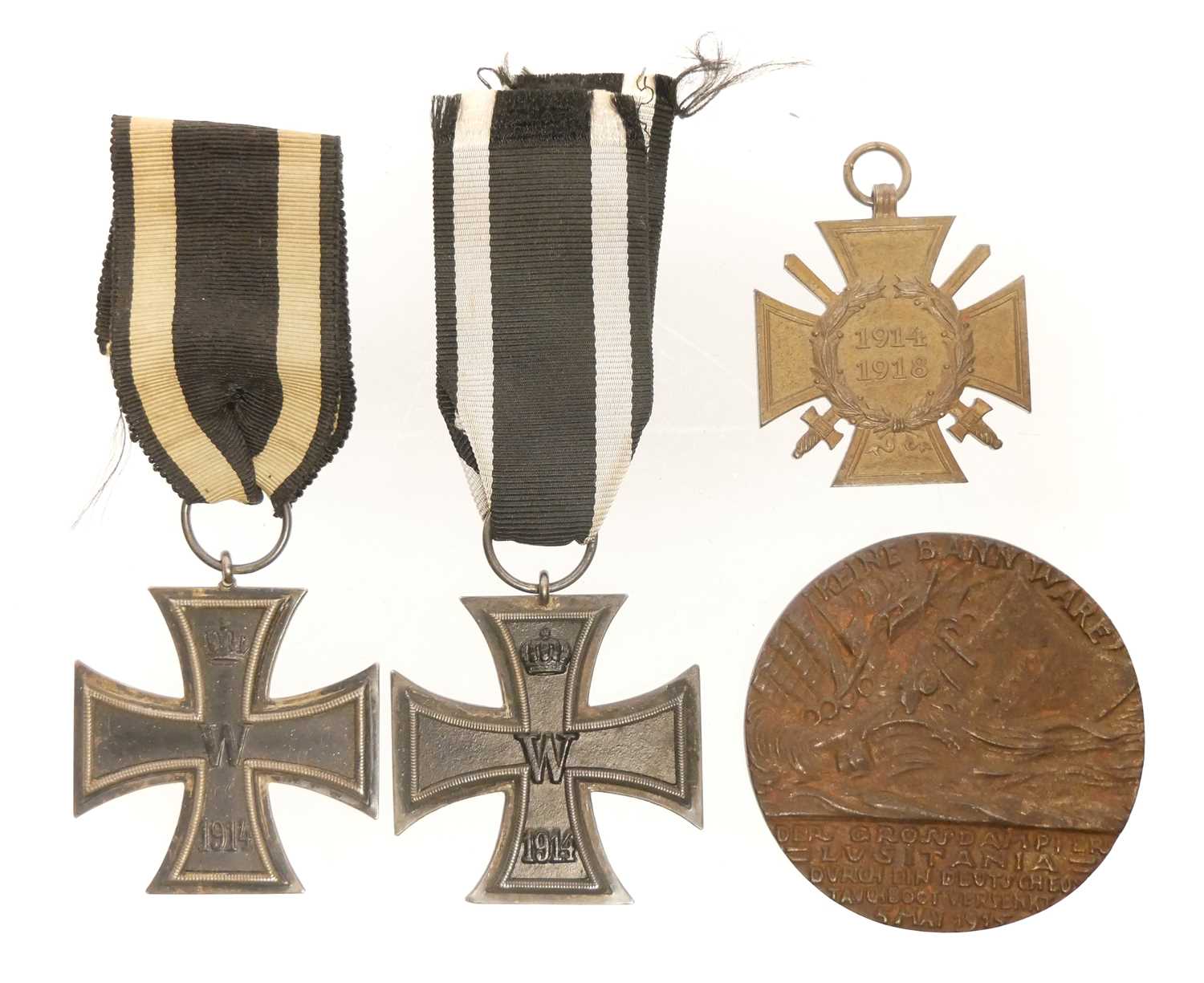 Lot Two German WWI Iron Crosses and a 1914-1918...