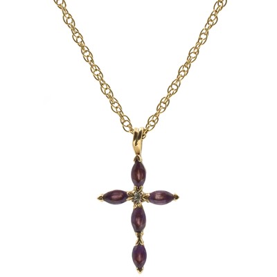 Lot 105 - Amethyst and diamond 9ct gold pendant