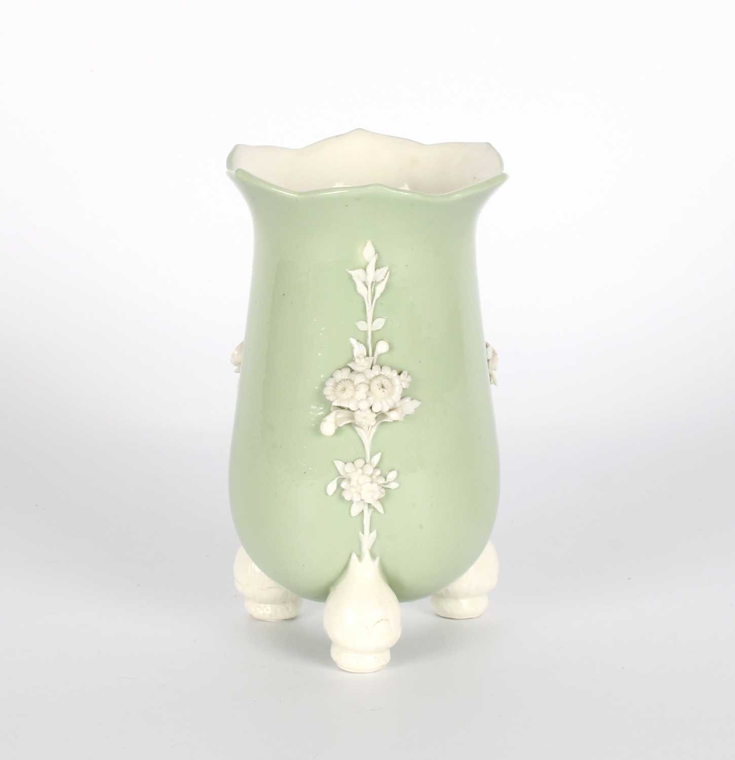 Lot A Victorian Celadon Glazed Vase by Minton