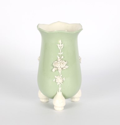 Lot A Victorian Celadon Glazed Vase by Minton