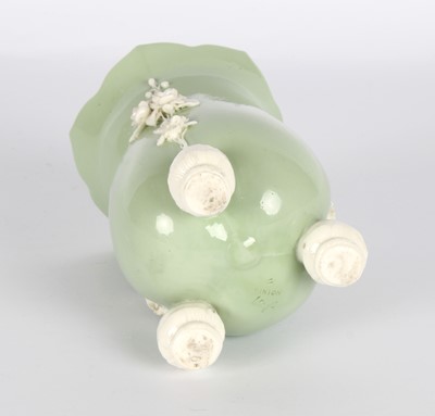 Lot A Victorian Celadon Glazed Vase by Minton
