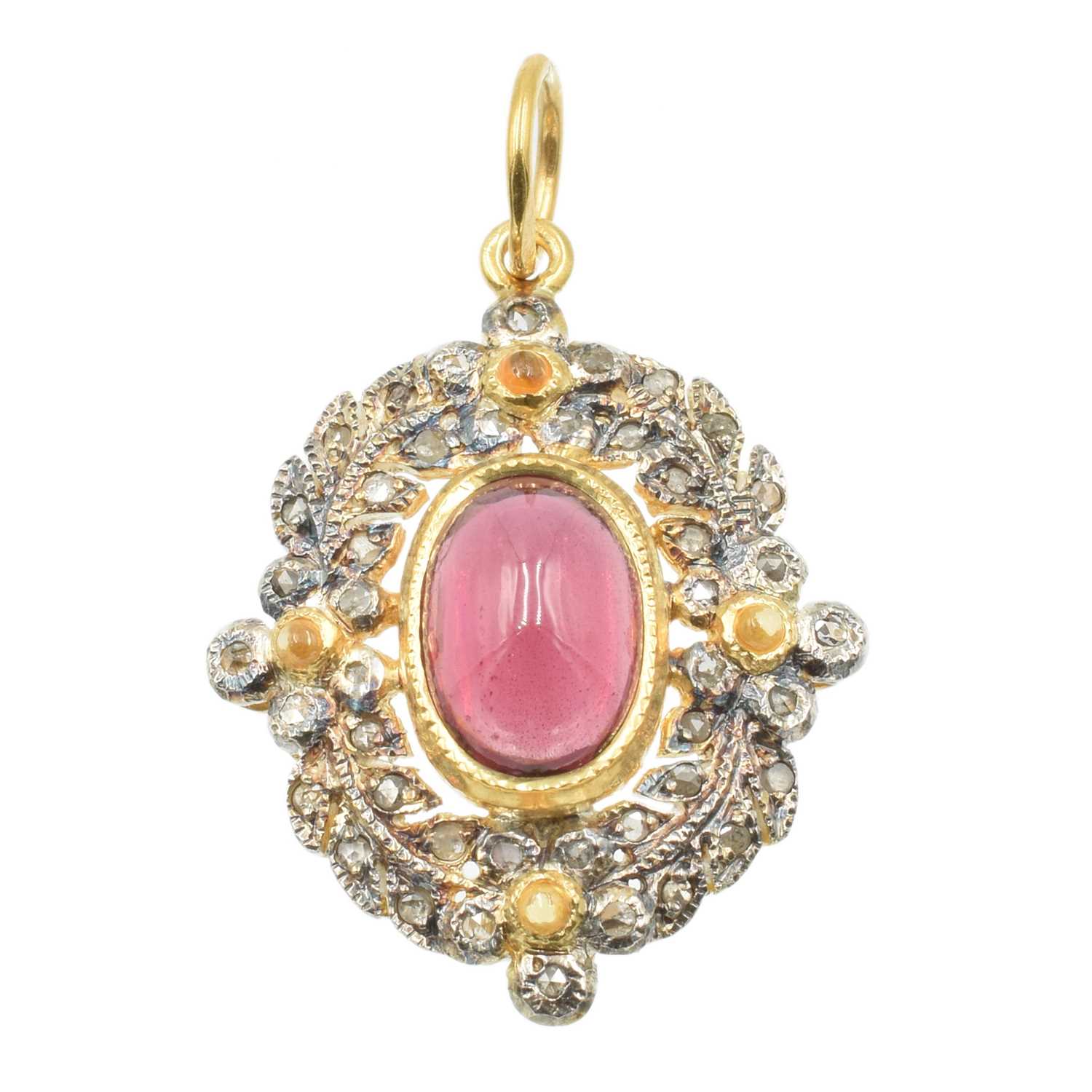 Lot A Gem-Set Silver-Gilt Pendant