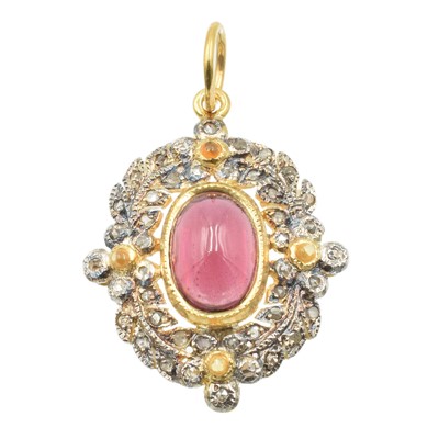 Lot 95 - A Gem-Set Silver-Gilt Pendant