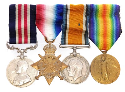 Lot George V WWI Military Medal and Trio Awarded...