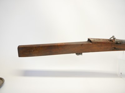 Lot Indian matchlock musket, approximately 20 bore,...