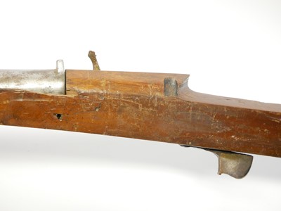 Lot Indian matchlock musket, approximately 28bore,...