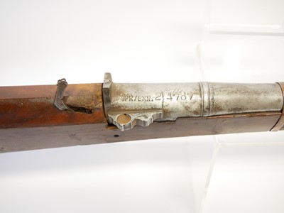 Lot Indian matchlock musket, approximately 28bore,...