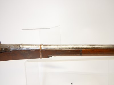 Lot Indian matchlock musket, approximately 28bore,...
