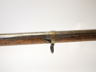 Lot Indian matchlock musket, approximately 28 bore,...