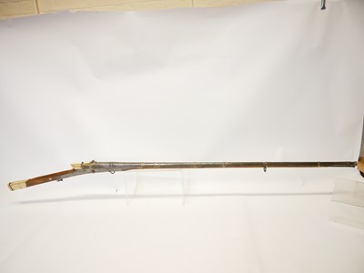 Lot Indian matchlock musket, approximately 28 bore,...