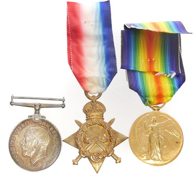 Lot WWI 1914-15 Star, War and Victory Medal Trio...
