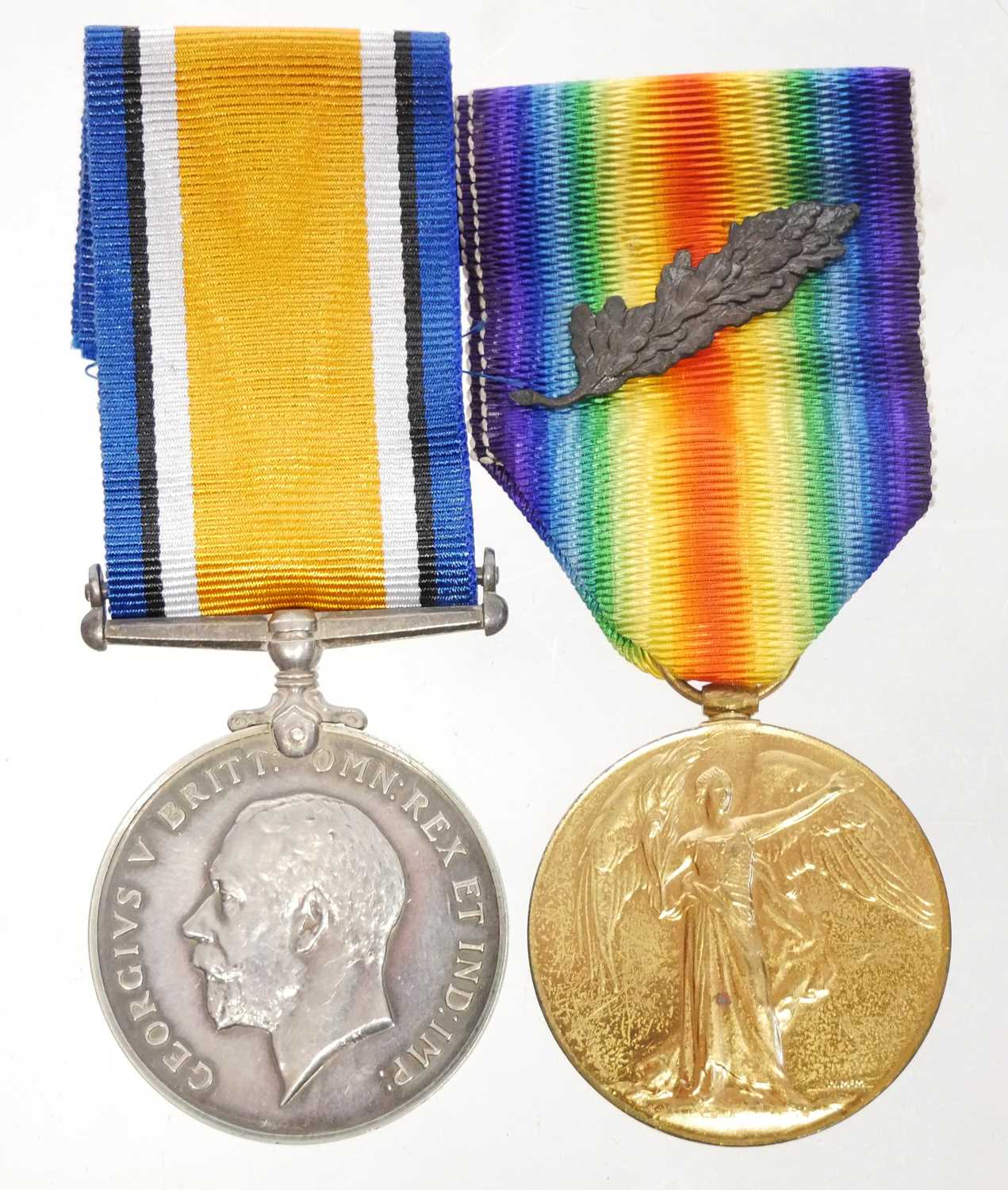 Lot 34 - WWI War and Victory Medal pair awarded to...