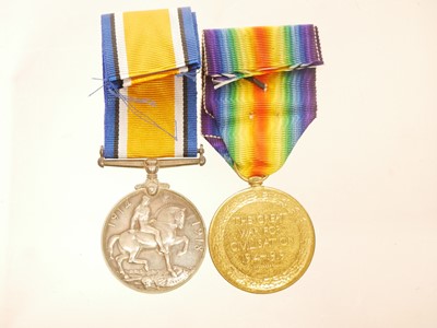 Lot 34 - WWI War and Victory Medal pair awarded to...