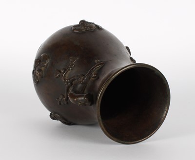 Lot A Chinese Qing Dynasty Bronze 'Five Bats (五隻蝙蝠)' Vase