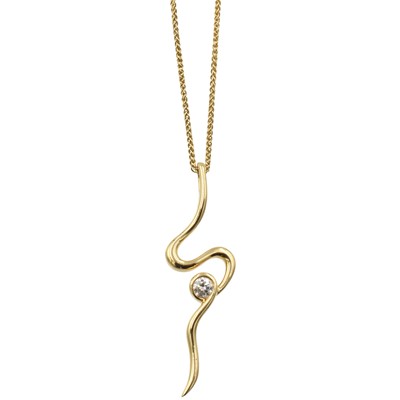 Lot 83 - A diamond and gold "winding" pendant, by Beaverbrook's