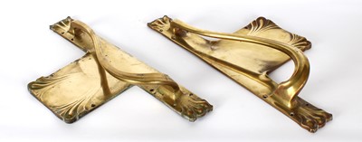 Lot A Very Large and Impressive Pair of Art Nouveau Cast Brass Door Handles