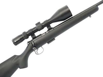 Lot CZ 455.17HMR bolt action rifle and moderator,...