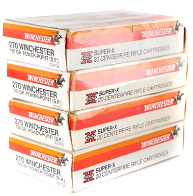 Lot .270 Winchester ammunition, 80 rounds with 130...