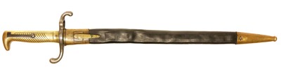 Lot Mauser 71/84 sword bayonet and scabbard, the...