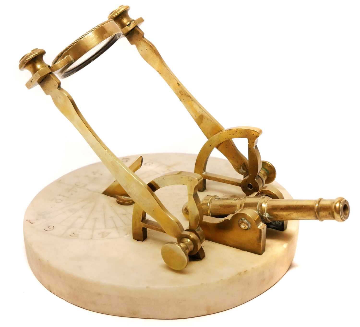 Lot 41 - Noon Day cannon, with white marble base,...