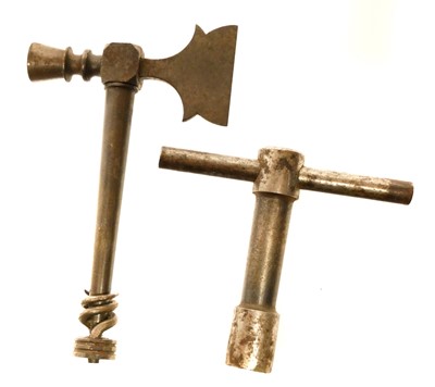 Lot Flint knapping combination tool and worm...