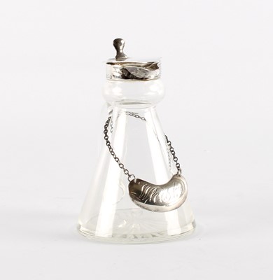 Lot 59 - A George V Silver Mounted Whisky Noggin and 'Whisky' Decanter Label