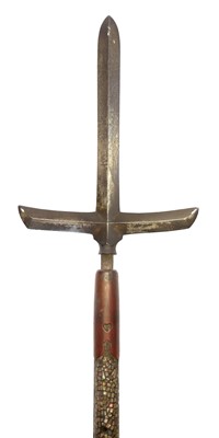 Lot Japanese Jumonji Yari or spear, double edged...