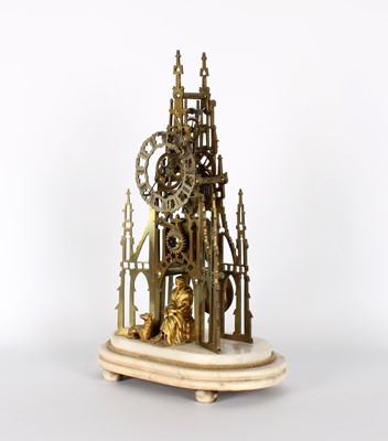 Lot A Victorian Gothic Revival 'Sir Walter Scott' Skeleton Clock