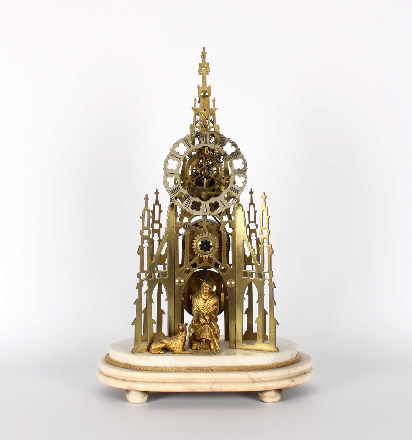 Lot A Victorian Gothic Revival 'Sir Walter Scott' Skeleton Clock