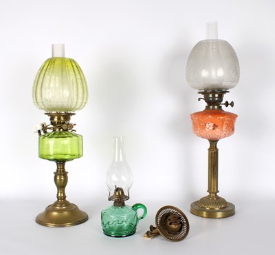 Lot A Group of Three Oil Lamps
