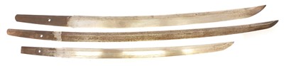 Lot Three Japanese Wakizashi blades, the first...